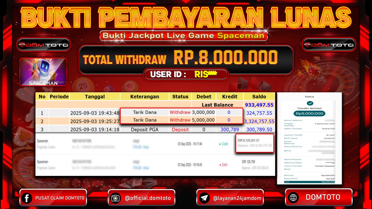 JACKPOT Spaceman Pragmatic Casino 03 SEPTEMBER 2025